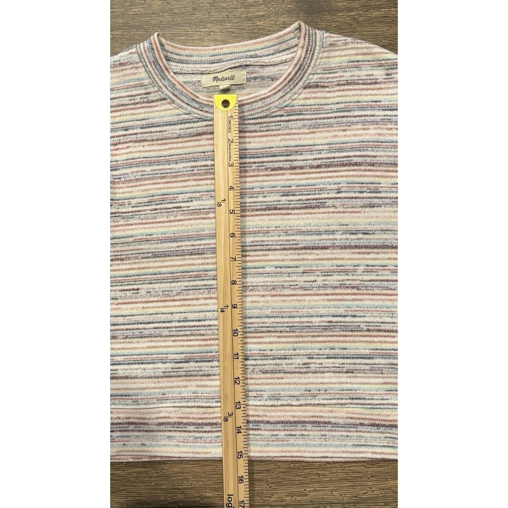 Madewell XS Space Dye Cropped Sweatshirt Balloon Sleeve Crewneck Pullover - Picture 8 of 8